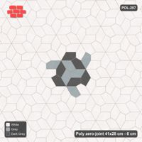Interlock (Pasco) 41x28 cm · POL-207 · Random Lay Three-Fold Medallion, Monochrome, 3-fold medallion around a Y point, kerb frame