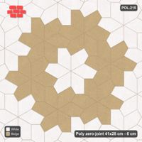 Interlock (Pasco) 41x28 cm · POL-215 · Random Lay Rosette Border, Ivory & Sand, border ring of rosettes, kerb frame