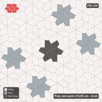 Interlock (Pasco) 41x28 cm · POL-220 · Random Lay Rosette Border, Monochrome, border ring of rosettes