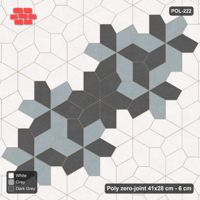 Interlock (Pasco) 41x28 cm · POL-222 · Random Lay Rosette Border, Monochrome, border ring of rosettes
