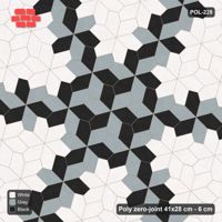 Interlock (Pasco) 41x28 cm · POL-228 · Random Lay Star Bands, Tuxedo, six-arm star asterisk, kerb frame