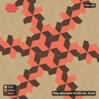 Interlock (Pasco) 41x28 cm · POL-233 · Random Lay Star Bands, Autumn, six-arm star asterisk