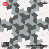 Interlock (Pasco) 41x28 cm · POL-239 · Random Lay Star Bands, Monochrome, six-arm star asterisk, kerb frame