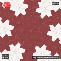 Interlock (Pasco) 41x28 cm · POL-240 · Random Lay Star Bands, Burgundy & Ivory, six-arm star asterisk