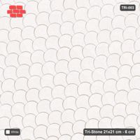 Interlock (Pasco) 21x21 cm · TRI-003 · Plain fish-scale interlock, turned 45 deg, kerb frame