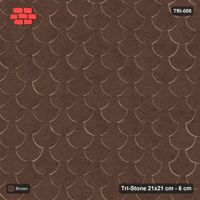 Interlock (Pasco) 21x21 cm · TRI-008 · Plain fish-scale interlock, turned 180 deg, kerb frame