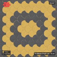 Interlock (Pasco) 21x21 cm · TRI-027 · Concentric colour rings, turned 90 deg, kerb frame