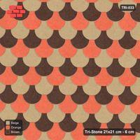Interlock (Pasco) 21x21 cm · TRI-033 · Tumbling blocks, turned 180 deg, kerb frame