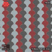 Interlock (Pasco) 21x21 cm · TRI-036 · Diagonal colour steps, kerb frame