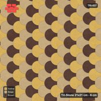 Interlock (Pasco) 21x21 cm · TRI-037 · Tumbling blocks, offset, turned 90 deg, kerb frame