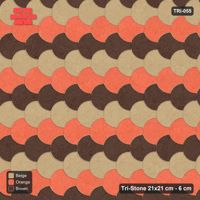 Interlock (Pasco) 21x21 cm · TRI-055 · Tumbling columns, three-tone, turned 90 deg, kerb frame - Autumn