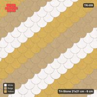 Interlock (Pasco) 21x21 cm · TRI-059 · Wide tumbling diagonals B, turned 180 deg - Golden Sand