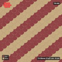 Interlock (Pasco) 21x21 cm · TRI-069 · Broad diagonal stripes B, turned 180 deg - Terracotta