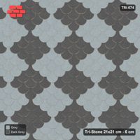 Interlock (Pasco) 21x21 cm · TRI-074 · Scale checker, triple, turned 180 deg - Charcoal Edge