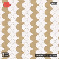 Interlock (Pasco) 21x21 cm · TRI-076 · Accent double row every fifth, turned 90 deg - Ivory & Sand