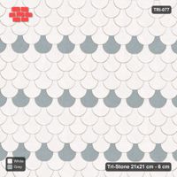 Interlock (Pasco) 21x21 cm · TRI-077 · Accent row every sixth, turned 180 deg, kerb frame - Salt & Pepper