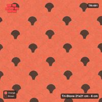 Interlock (Pasco) 21x21 cm · TRI-081 · Dotted scales, open - Burnt Clay