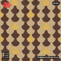 Interlock (Pasco) 21x21 cm · TRI-083 · Dotted rows, three-tone, turned 180 deg, kerb frame - Harvest Gold