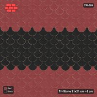 Interlock (Pasco) 21x21 cm · TRI-089 · Wide central band, turned 180 deg - Red & Black