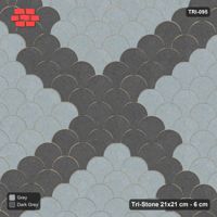 Interlock (Pasco) 21x21 cm · TRI-095 · Saltire cross, kerb frame - Charcoal Edge
