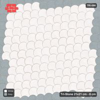 Interlock (Pasco) 21x21 cm · TRI-098 · Accent edge border, turned 45 deg, kerb frame - Salt & Pepper