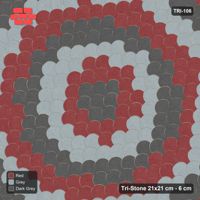 Interlock (Pasco) 21x21 cm · TRI-106 · Graded circles, three-tone, turned 45 deg - Urban Brick