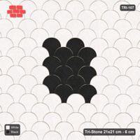 Interlock (Pasco) 21x21 cm · TRI-107 · Central square medallion, kerb frame - Contrast
