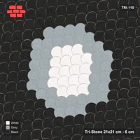 Interlock (Pasco) 21x21 cm · TRI-110 · Round rosette medallion, turned 45 deg, kerb frame - Tuxedo