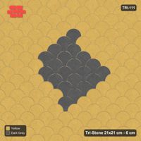 Interlock (Pasco) 21x21 cm · TRI-111 · Central diamond medallion - Mustard Slate