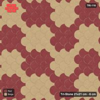 Interlock (Pasco) 21x21 cm · TRI-116 · Large checker fields, turned 90 deg - Terracotta