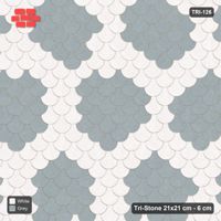 Interlock (Pasco) 21x21 cm · TRI-126 · Large rosette scatter, turned 180 deg - Salt & Pepper