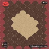 Interlock (Pasco) 21x21 cm · TRI-127 · Border with round medallion, kerb frame - Tuscany
