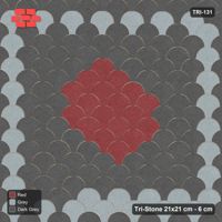 Interlock (Pasco) 21x21 cm · TRI-131 · Inset frame with round medallion - Urban Brick