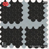 Interlock (Pasco) 21x21 cm · TRI-133 · Double border with cross, turned 180 deg, kerb frame - Tuxedo