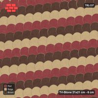 Interlock (Pasco) 21x21 cm · TRI-137 · Tumbling diagonals A, three-tone, turned 45 deg - Tuscany