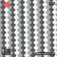 Interlock (Pasco) 21x21 cm · TRI-139 · Tumbling columns, three-tone, turned 180 deg - Monochrome