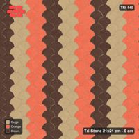 Interlock (Pasco) 21x21 cm · TRI-140 · Tumbling staggered columns, three-tone, kerb frame - Autumn