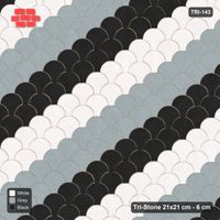 Interlock (Pasco) 21x21 cm · TRI-143 · Wide tumbling diagonals B, kerb frame - Tuxedo