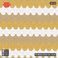 Interlock (Pasco) 21x21 cm · TRI-144 · Broad tumbling rows, turned 180 deg - Golden Sand