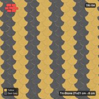 Interlock (Pasco) 21x21 cm · TRI-154 · Staggered column stripes, turned 180 deg - Mustard Slate
