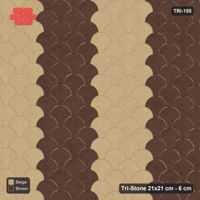 Interlock (Pasco) 21x21 cm · TRI-155 · Broad column stripes, kerb frame - Sandstone
