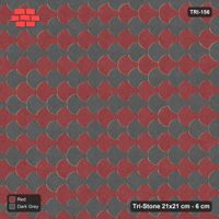 Interlock (Pasco) 21x21 cm · TRI-156 · Scale checker, single, turned 90 deg, kerb frame - Rust & Charcoal