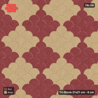Interlock (Pasco) 21x21 cm · TRI-158 · Scale checker, triple, kerb frame - Terracotta
