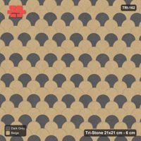 Interlock (Pasco) 21x21 cm · TRI-162 · Accent row every third - Stone & Earth