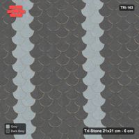 Interlock (Pasco) 21x21 cm · TRI-163 · Accent column every fourth, turned 180 deg, kerb frame - Charcoal Edge
