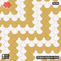 Interlock (Pasco) 21x21 cm · TRI-169 · Broad zigzag scale courses, turned 180 deg - Ivory & Ochre