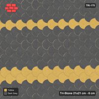 Interlock (Pasco) 21x21 cm · TRI-175 · Twin feature bands, turned 90 deg, kerb frame - Mustard Slate