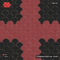 Interlock (Pasco) 21x21 cm · TRI-178 · Broad cross, kerb frame - Red & Black