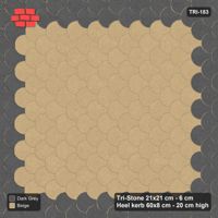 Interlock (Pasco) 21x21 cm · TRI-183 · Wide accent border, turned 90 deg, kerb frame - Stone & Earth