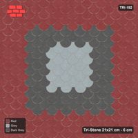 Interlock (Pasco) 21x21 cm · TRI-192 · Nested square medallion, turned 180 deg - Urban Brick